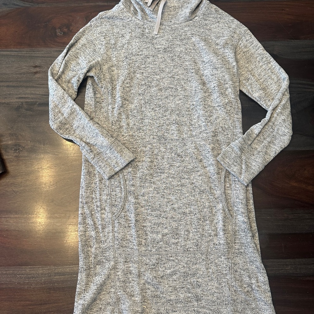 Max Studio Gray Long Sleeve Raglan Cowl Neck Sweater Dress